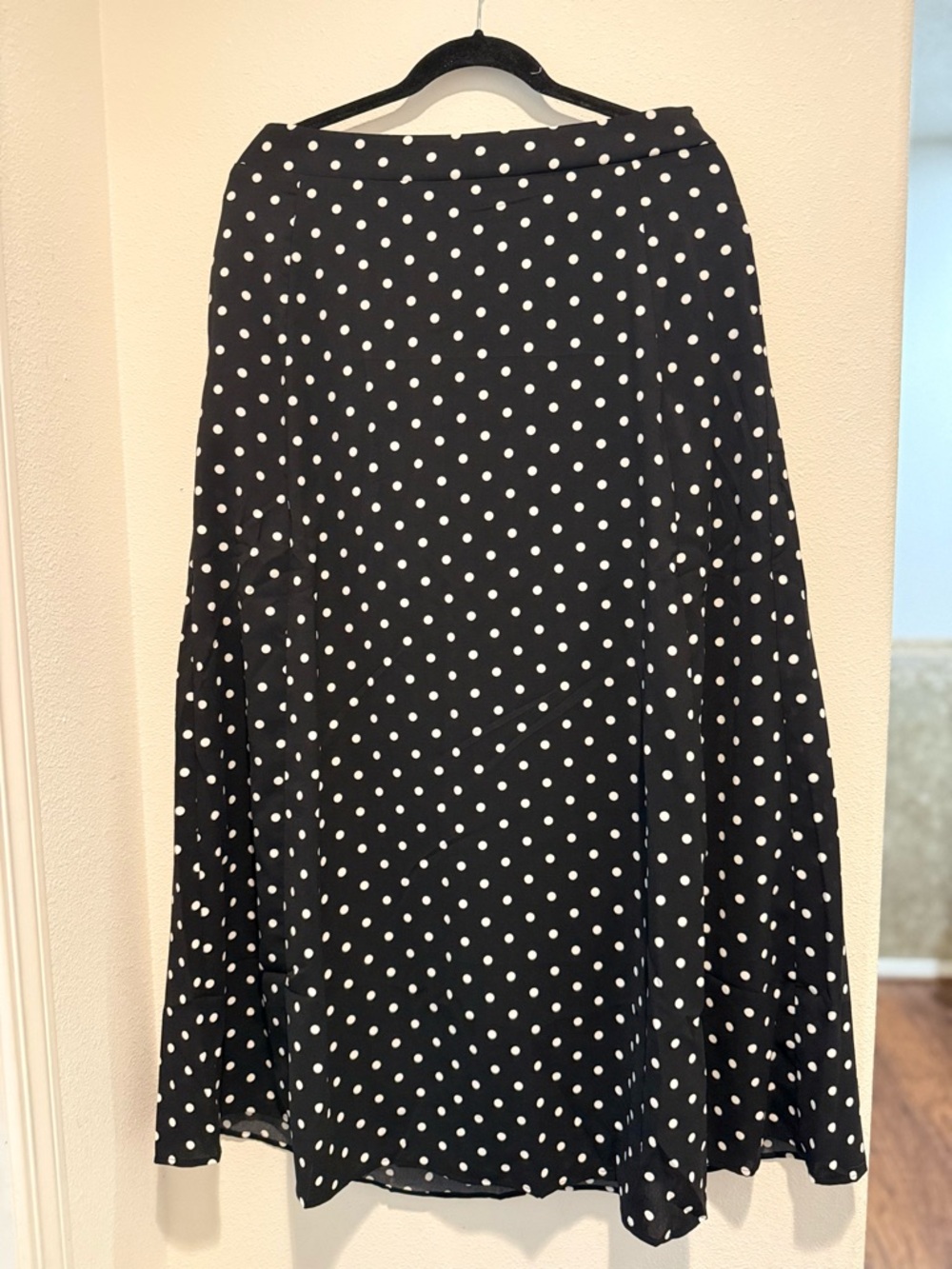 Polagram Black & White Polka Dot A-Line Skirt